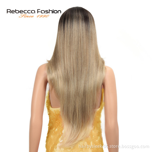 Popular Long straight synthetic wig for women High temperature fiber hair 613 ombre colored lace front wig synthetic hair wigs